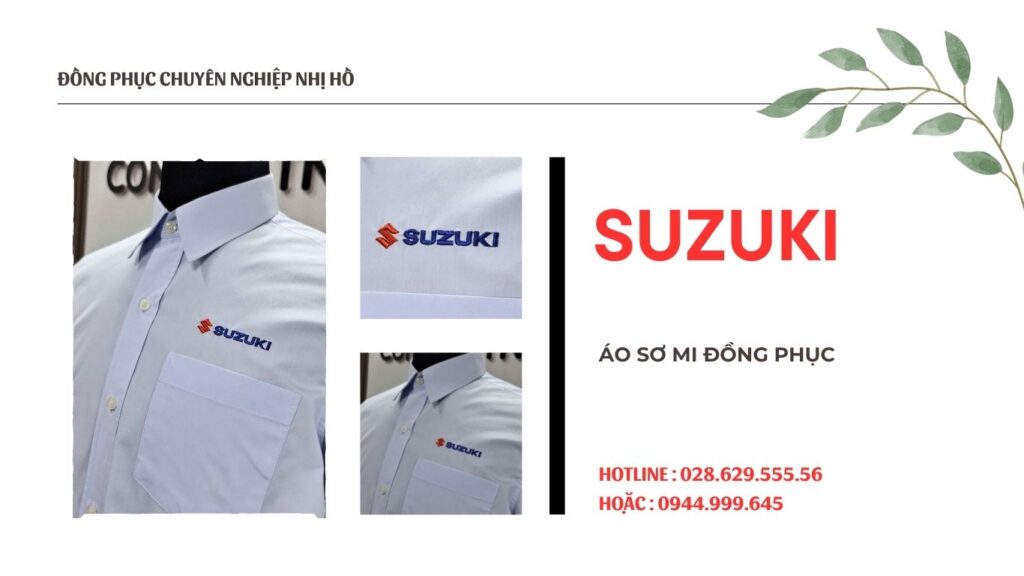 Đồng Phục Áo Sơ Mi Suzuki: Vải Kate Việt Thắng Bền Bỉ, Đứng Form, Giá Rẻ