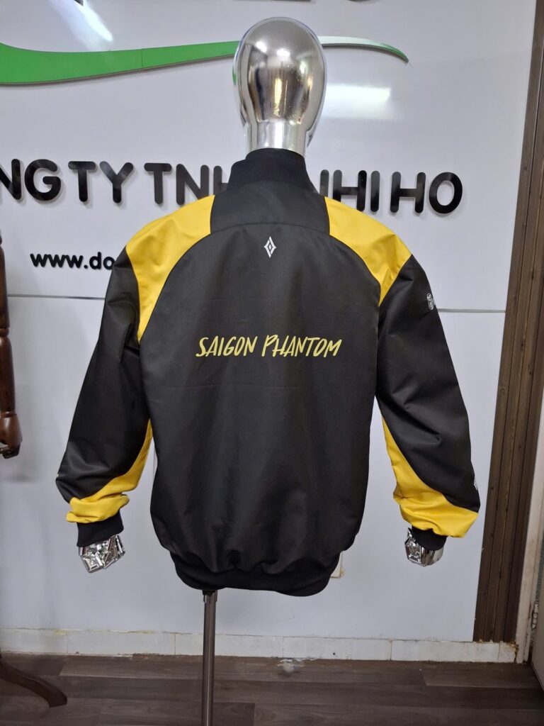 Áo khoác đồng phục đen phối vàng, thêu lưng Saigon Phantom